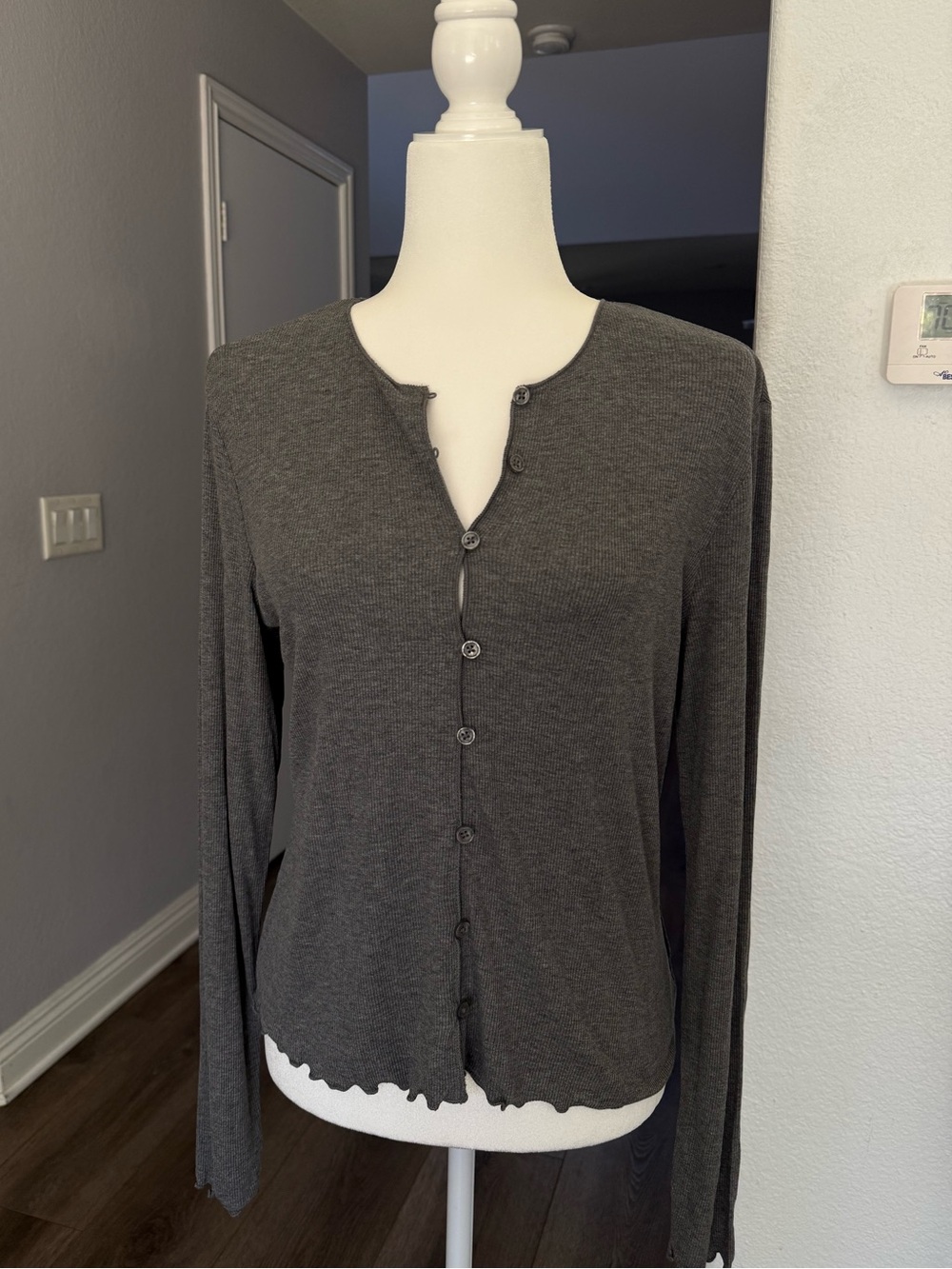 Target Charcoal Button-Front Women’s Top